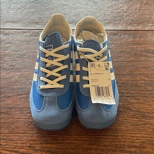 Boys Size 2 Adidas SL 72 Blue and White Sneakers
